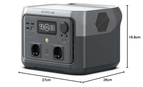 EF ECOFLOW Tragbare Powerstation RIVER 2 MAX, 512 Wh Solargenerator mit LiFeP04, Schnellladung in 1 Stunde, bis zu 1000 W Leistung, Balkonkraft für Notstrom/Camping/Wohnmobile