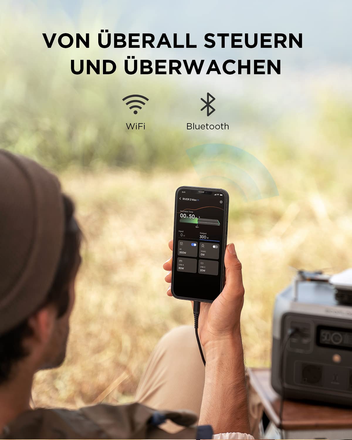 EF ECOFLOW Tragbare Powerstation RIVER 2 MAX, 512 Wh Solargenerator mit LiFeP04, Schnellladung in 1 Stunde, bis zu 1000 W Leistung, Balkonkraft für Notstrom/Camping/Wohnmobile