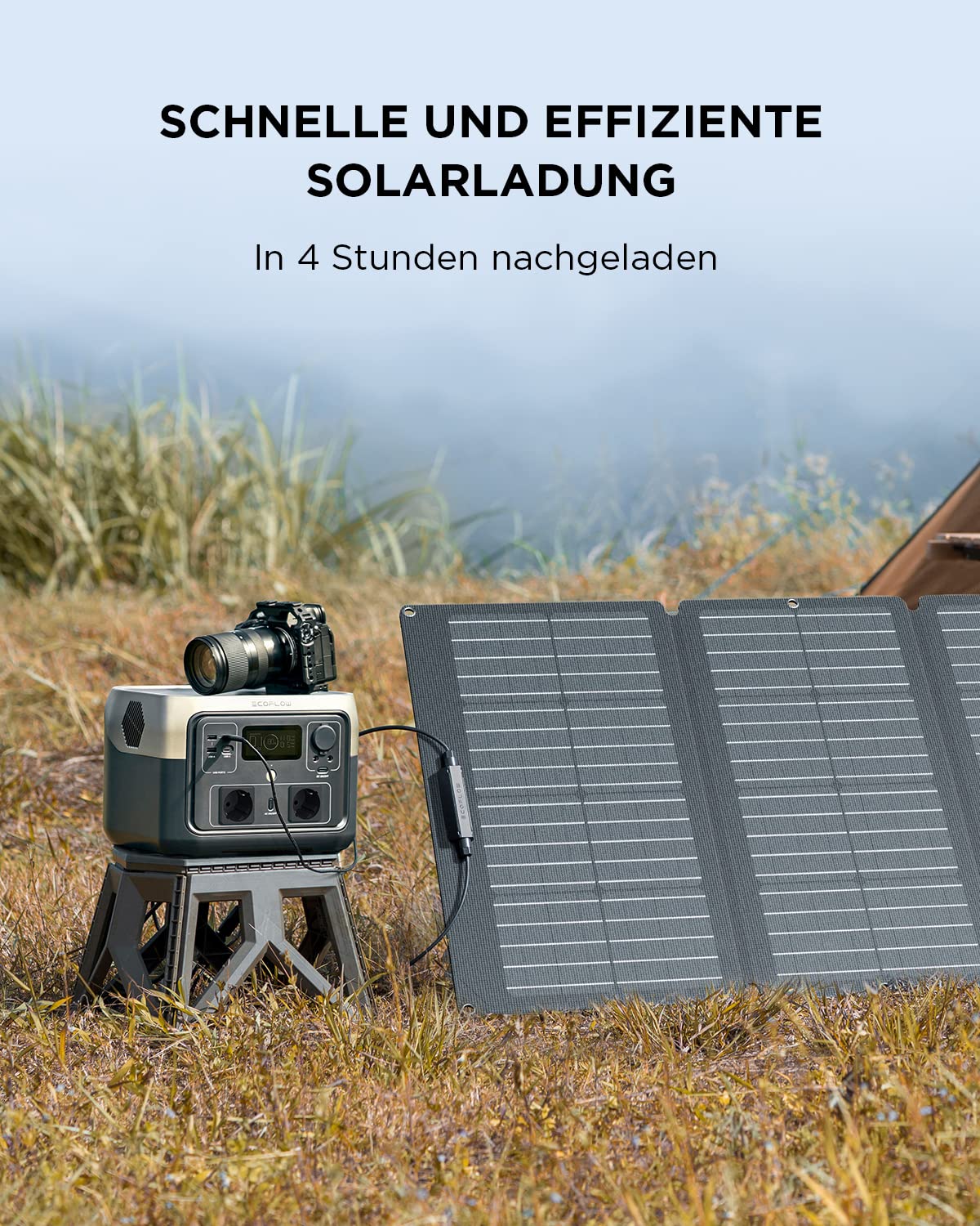 EF ECOFLOW Tragbare Powerstation RIVER 2 MAX, 512 Wh Solargenerator mit LiFeP04, Schnellladung in 1 Stunde, bis zu 1000 W Leistung, Balkonkraft für Notstrom/Camping/Wohnmobile