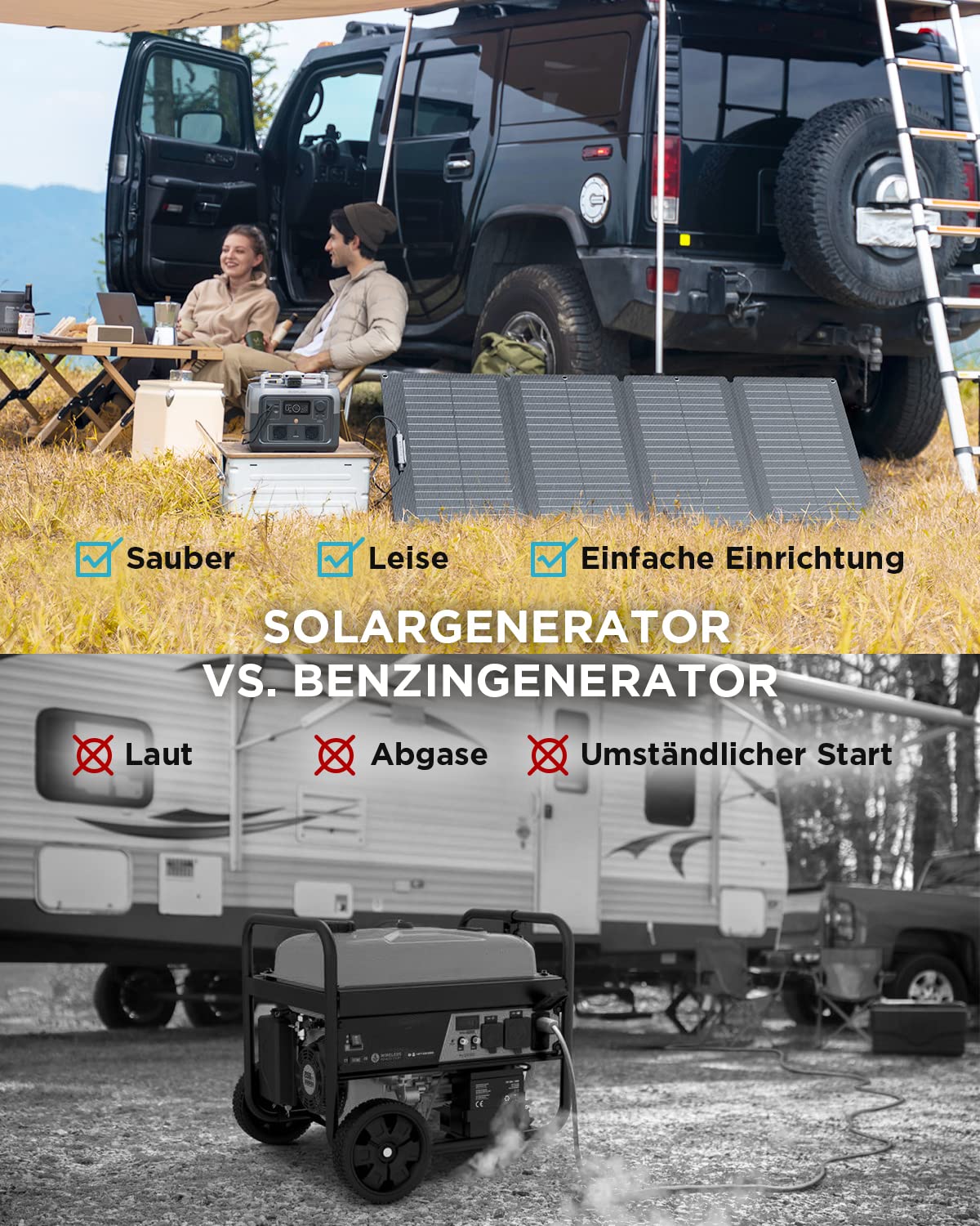 EF ECOFLOW Tragbare Powerstation RIVER 2 MAX, 512 Wh Solargenerator mit LiFeP04, Schnellladung in 1 Stunde, bis zu 1000 W Leistung, Balkonkraft für Notstrom/Camping/Wohnmobile